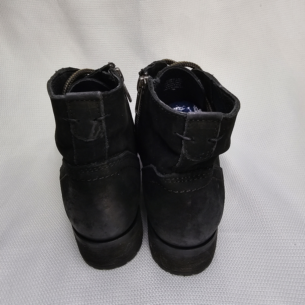 Steve Madden"Gobbin" Black Leather Ankle Boot With Block Heel-Size: 6.5 - Picture 5 of 7
